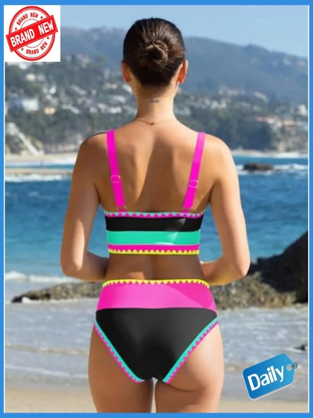 High Waisted Bikini Set Tummy Control 3 Piece Swimwear with Skirt